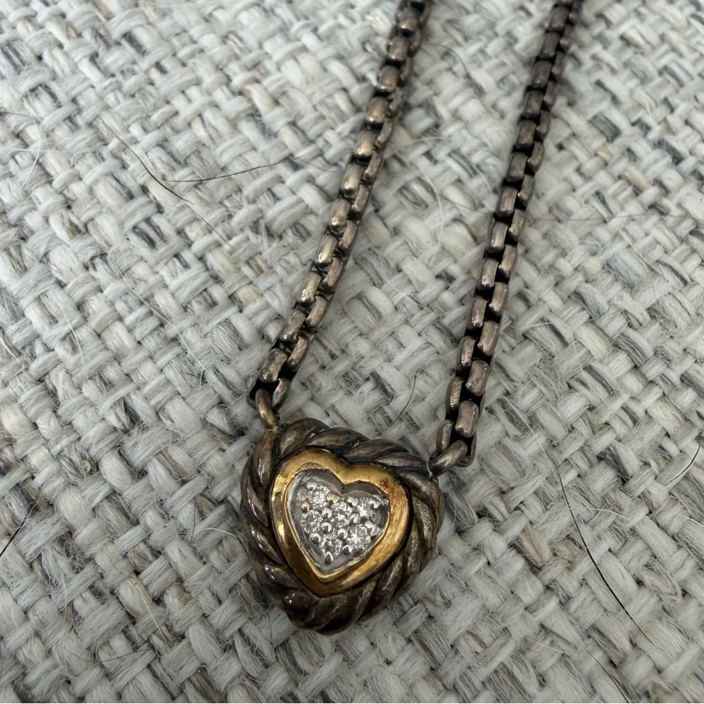 David Yurman | Silver Heart Pendant Necklace - Picture 3 of 5